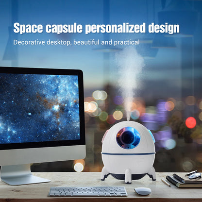 220ML Space Capsule Air Humidifier USB Ultrasonic Cool Mist Aromatherapy Water Diffuser with Led Light Astronaut Humidificad